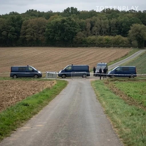 Route sécurisée près de la zone rurale des recherches