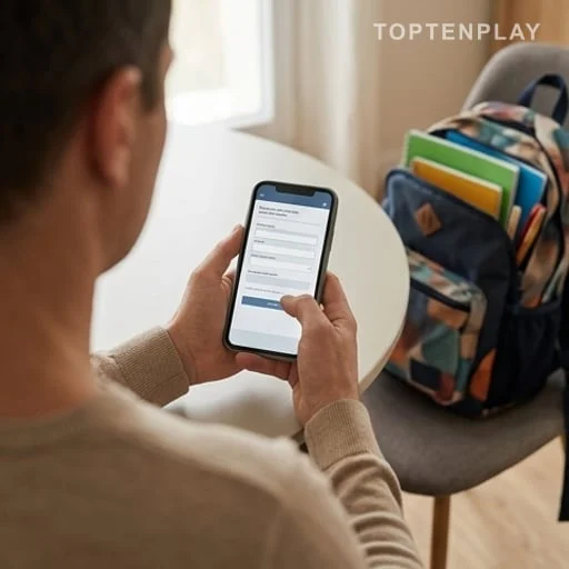 Parent déclarant en ligne la scolarité d’un adolescent