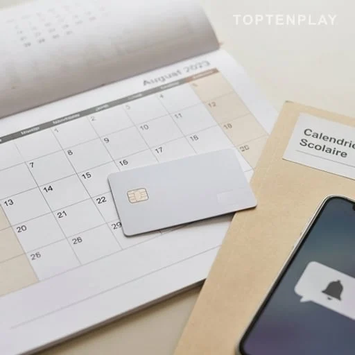 Calendrier d’août et notification de versement bancaire