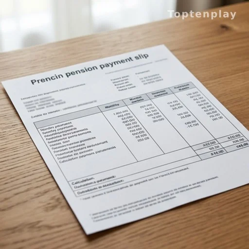 Fiche de pension retraite posée sur un bureau, illustrant le montant de l'allocation ASPA