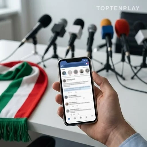 Smartphone affichant un fil social sans texte lisible