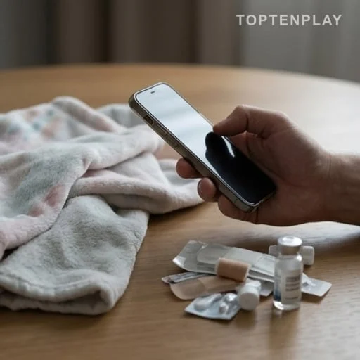 Téléphone et couverture après un appel aux secours