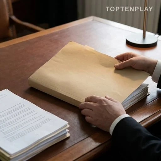 Dossier de justice examiné dans un bureau judiciaire