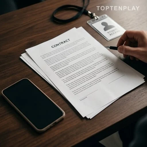Contrat non signé posé près d’un téléphone