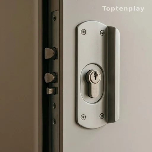 Porte renforcée avec cylindre de serrure et rosace de protection contre le cambriolage