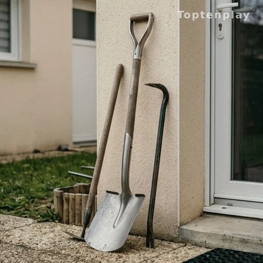 Outils de jardin laissés dehors pouvant faciliter un cambriolage pendant les vacances