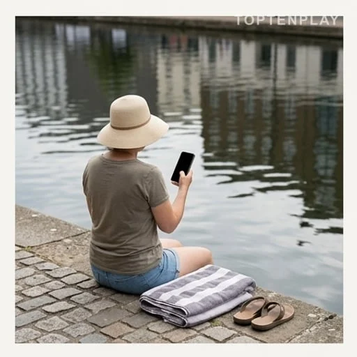 Baigneur anonyme près d’un canal, question de santé
