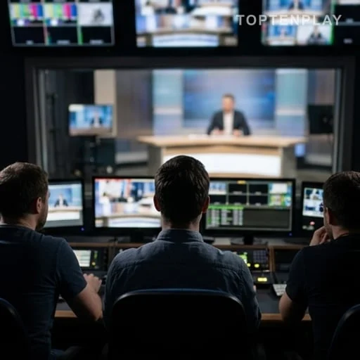 Régie de télévision en discussion sans logo