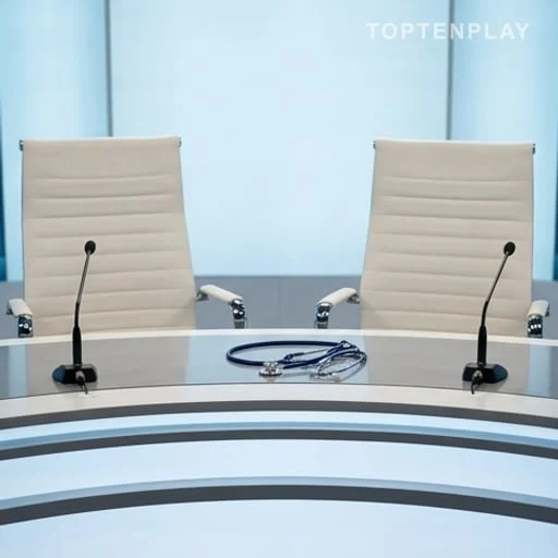 Plateau santé avec deux fauteuils de présentateurs