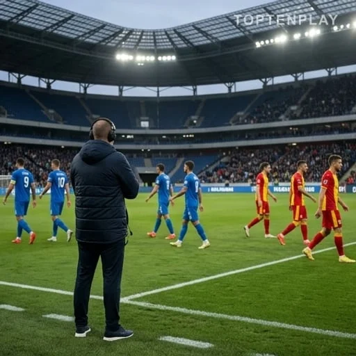Sélectionneur de dos après une demi-finale de football