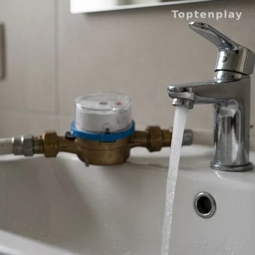 Robinet ouvert illustrant la consommation d'eau potable liée à l'usage des toilettes