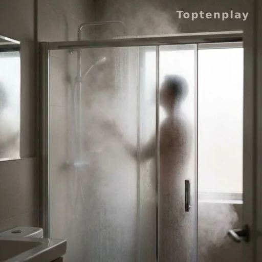 Douche en fonctionnement illustrant les perturbations de pression liées à l'usage simultané des toilettes