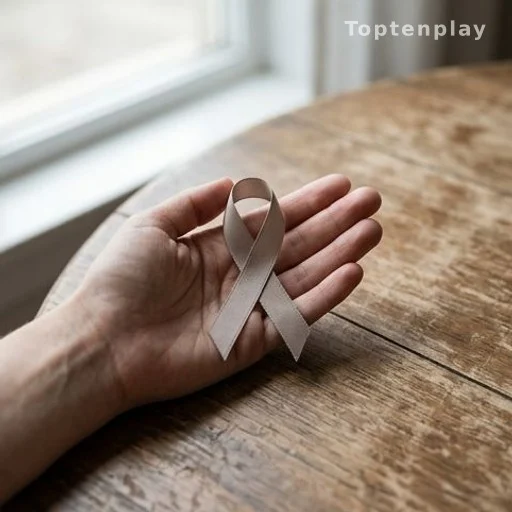 Main tenant un ruban symbolique, évoquant la lutte contre le cancer du côlon