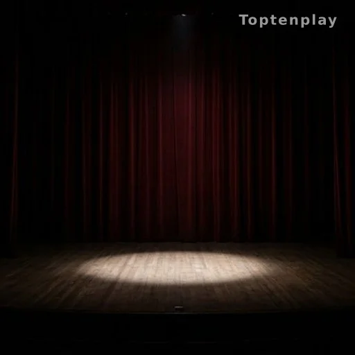 Scène de théâtre vide avec un projecteur, évoquant la pièce Mon cowboy de Clémentine Célarié