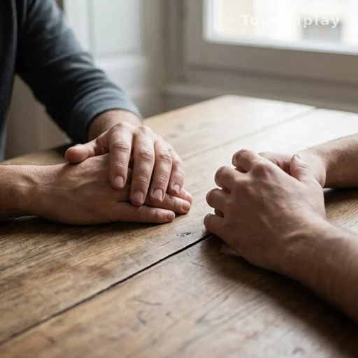 Conversation entre adultes illustrant l'impact de l'éducation sur l'anxiété