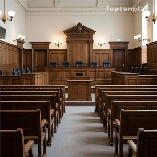 Salle d'audience d'une cour d'appel française, affaire inéligibilité politique