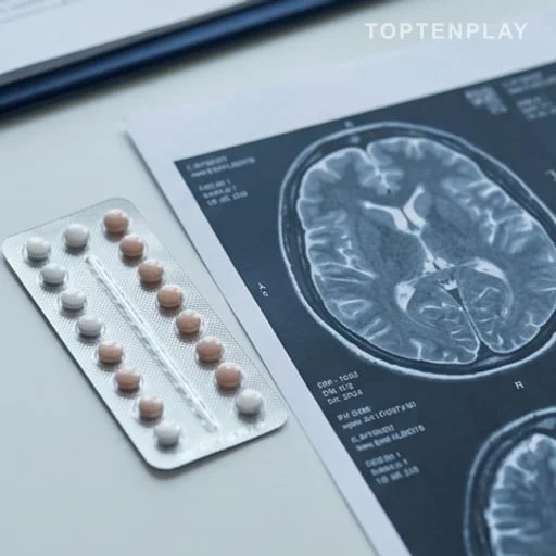 Pilulier contraceptif posé près d’une imagerie cérébrale