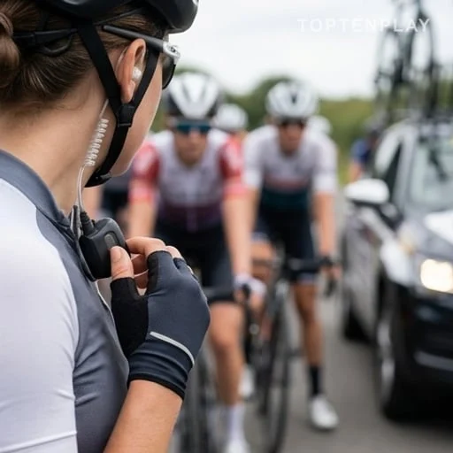 Oreillette utilisée pour coordonner une pause en course