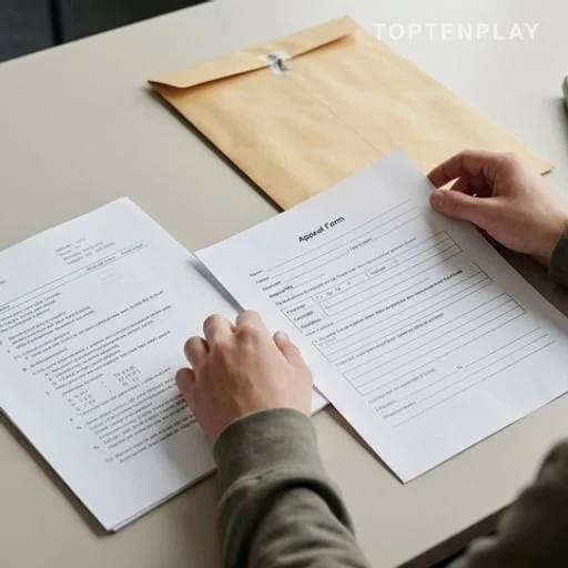 Demande de recours administratif préparée sur un bureau