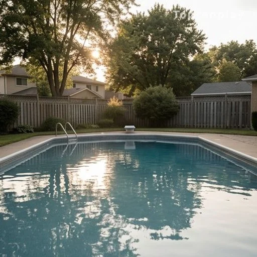 Piscine familiale dans un jardin de maison individuelle en Arizona