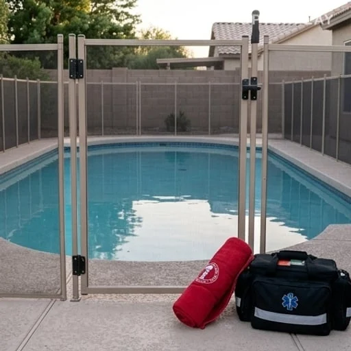 Piscine résidentielle équipée pour la sécurité piscine