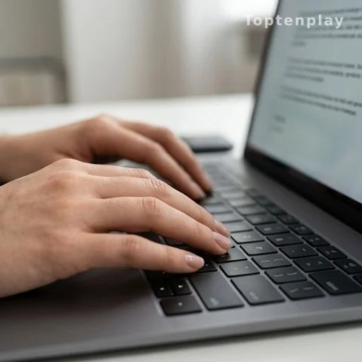 Mains tapant un message d'alerte sur un clavier d'ordinateur portable