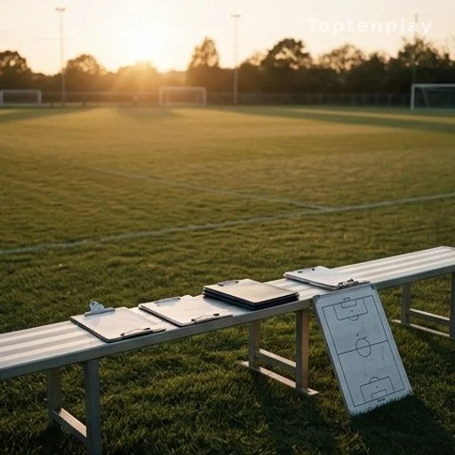Terrain d'entraînement de football vide, rassemblement équipe de France