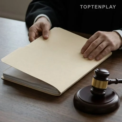 Dossier de justice fermé sur un banc d’audience