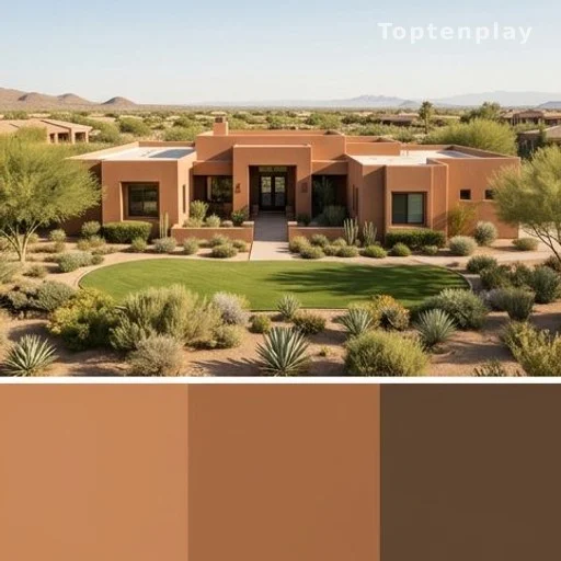 Grande maison familiale avec jardin dans une vallée ensoleillée, style éditorial