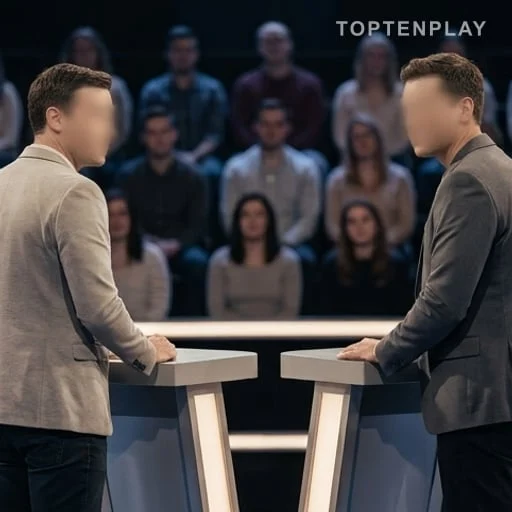 Deux candidats anonymes face à face en duel
