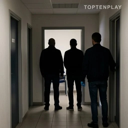 Silhouettes anonymes lors d’une mesure de garde à vue