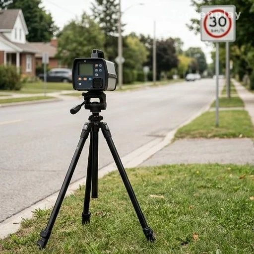 Radar de contrôle de vitesse posté dans une zone limitée à 30 km/h