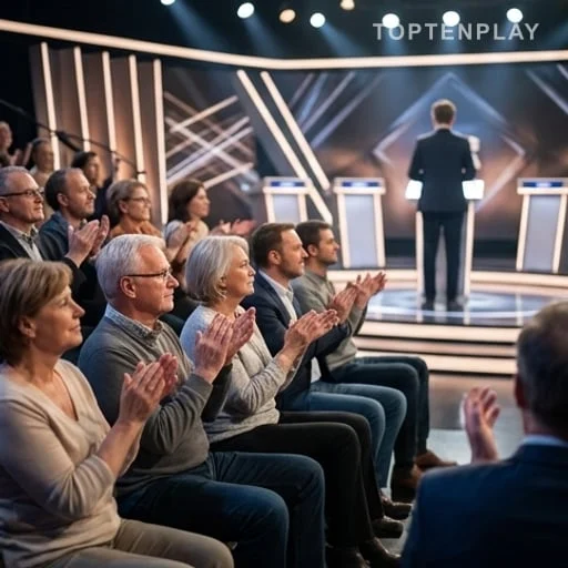 Proches anonymes applaudissant dans un studio télévisé