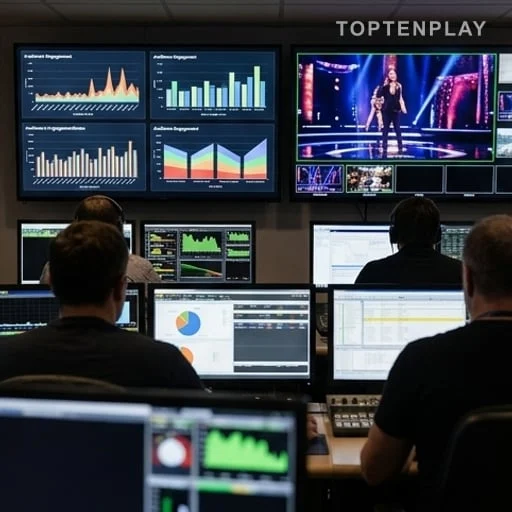 Régie télévisée suivant les courbes d'audience TV