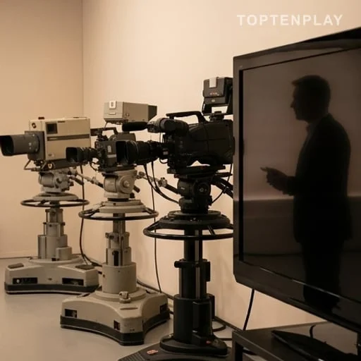 Caméras de télévision retraçant plusieurs décennies de carrière
