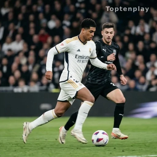 Jeune ailier dribblant un défenseur lors d'une demi-finale internationale