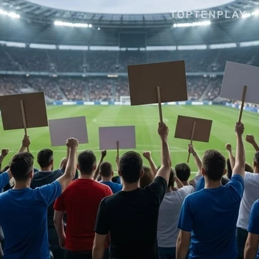 Supporters anonymes mobilisés après une rencontre internationale