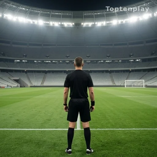 Arbitre de dos sur la pelouse avant une demi-finale de Coupe du Monde 2026