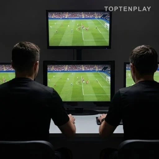 Analystes d’arbitrage devant un ralenti de match