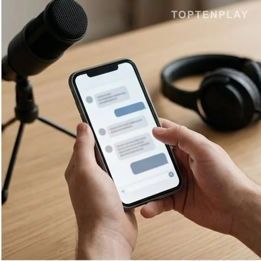 Commentaires floutés sur un téléphone après une interview