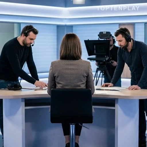 Remplaçant prenant place au bureau du journal de 20 heures