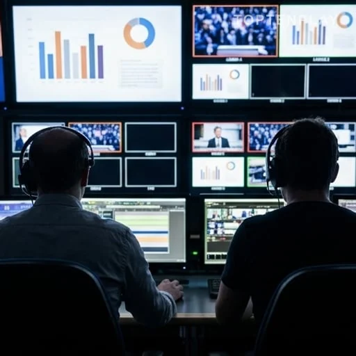 Régie télévisée suivant les audiences du journal du soir