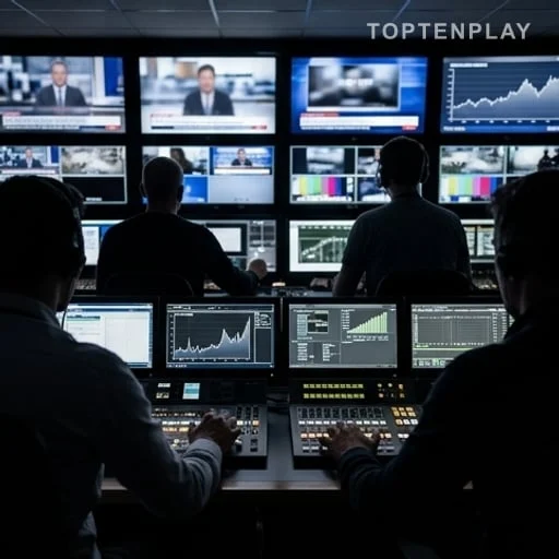 Rédaction télévisée coordonnant une longue émission spéciale en direct
