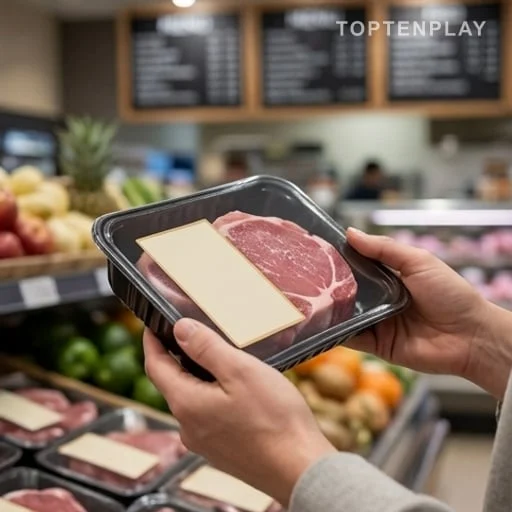 Client lisant un étiquetage alimentaire sur emballage