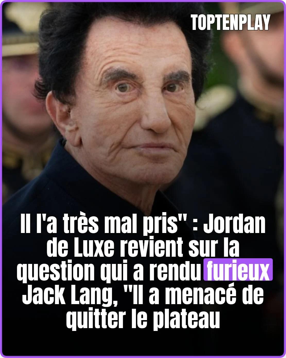 Jack Lang menace de quitter le plateau face à Jordan de Luxe