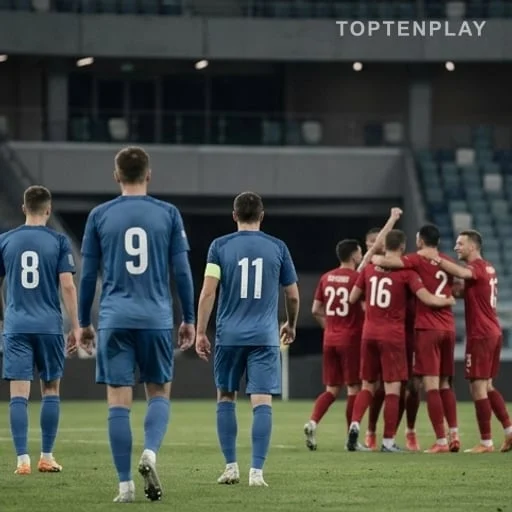 Joueurs français de dos après une défaite deux à zéro