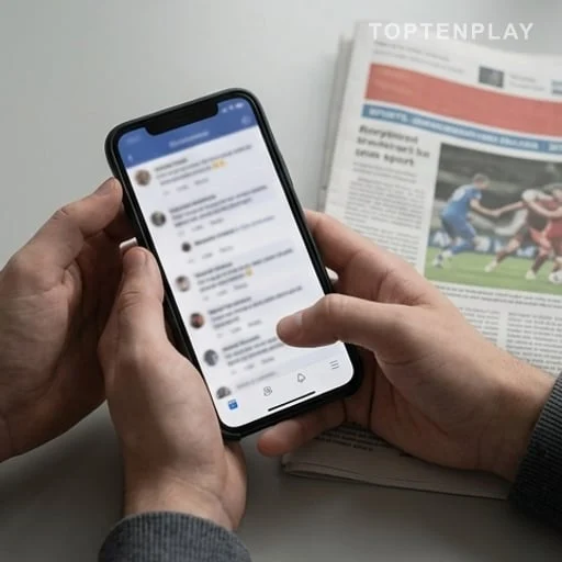 Commentaires floutés consultés sur un téléphone après la caricature