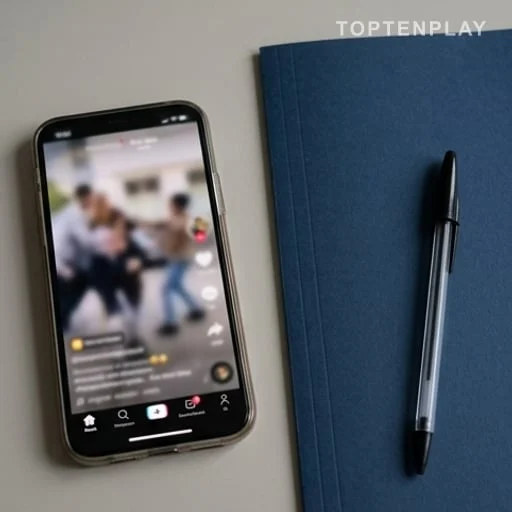Dossier de justice et vidéo floutée sur smartphone