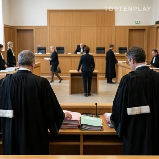 Avocats préparant des dossiers avant un procès en appel