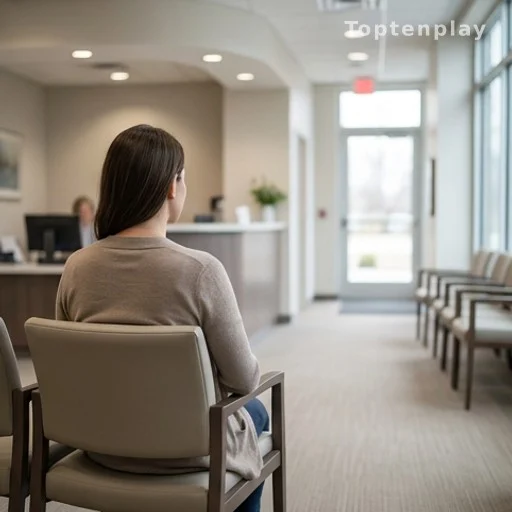 Personne attendant une consultation médicale dans une salle d'attente